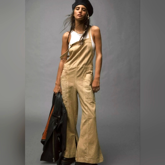 Free People Pants - Free People Savannah Tie Back Overall in Gosling Size L